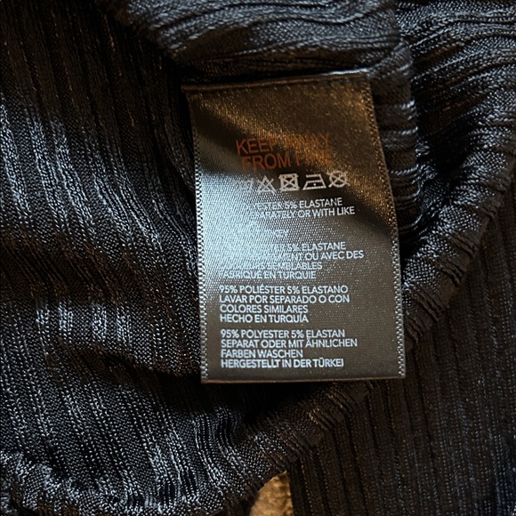 BDG Black Ribbed Long Sleeve Top - Picture 3 of 5